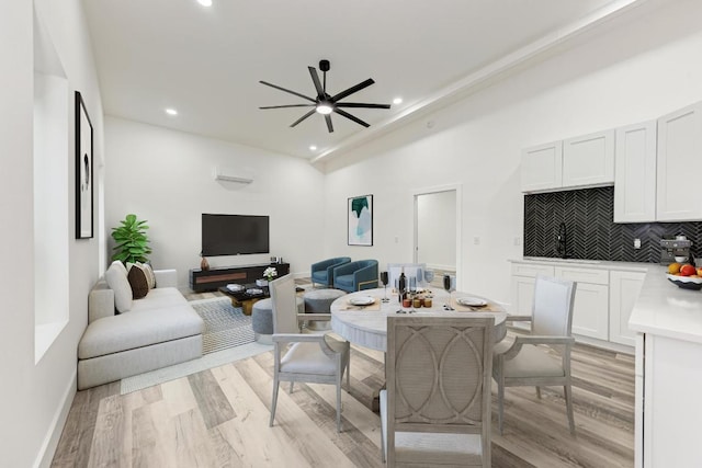 4190 W Fm 243, Bertram, TX 78605 - living area featuring light wood finished floors, ceiling fan, recessed lighting, and baseboards