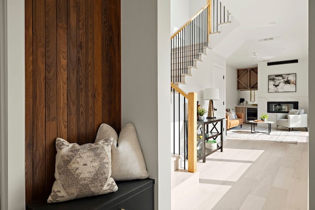 1805 Frazier Ave, Austin, TX 78704 - hallway with stairway and light wood finished floors