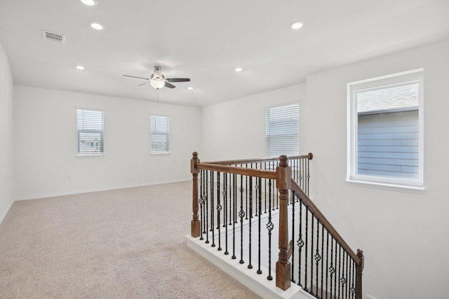 104 Kulmbacher Dr, Austin, TX 78728 - corridor with an upstairs landing, recessed lighting, carpet flooring, and baseboards