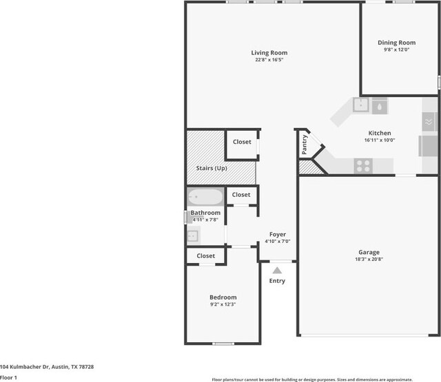 104 Kulmbacher Dr, Austin, TX 78728 - floor plan / room layout