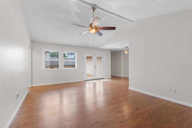 8407 Bargamin Dr, Austin, TX 78736 - unfurnished room with ceiling fan, wood finished floors, and baseboards