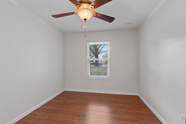 8407 Bargamin Dr, Austin, TX 78736 - unfurnished room with wood finished floors, baseboards, and ceiling fan