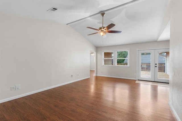 8407 Bargamin Dr, Austin, TX 78736 - unfurnished room featuring french doors, wood finished floors, and a ceiling fan
