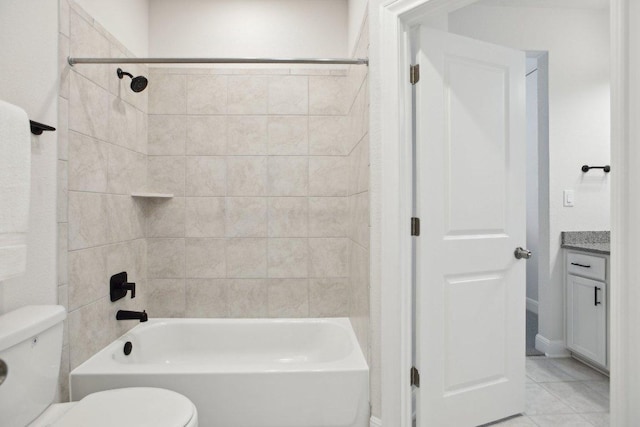 2436 Capestrano Cir, Round Rock, TX 78665 - full bathroom with tile patterned floors, vanity, and tub / shower combination