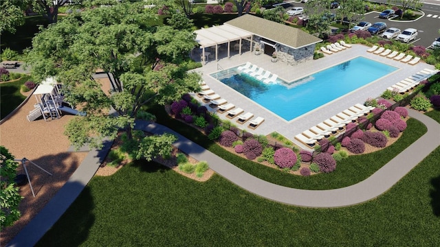 1413 Shelby Ln, Georgetown, TX 78628 - aerial view of a pool