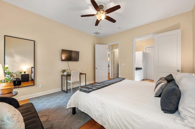 111 Adam L Chapa Sr St, Austin, TX 78702 - carpeted bedroom featuring baseboards and ceiling fan