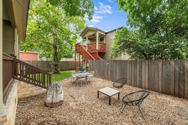 111 Adam L Chapa Sr St, Austin, TX 78702 - fenced backyard featuring stairs and outdoor dining space