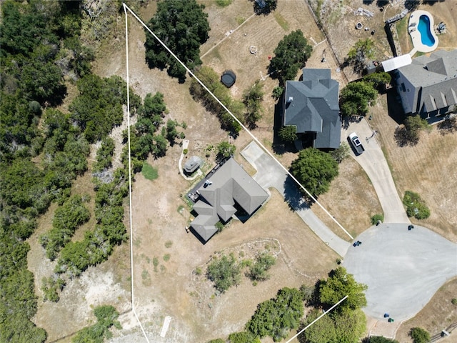 159 Catfish Cv, Dripping Springs, TX 78620 - aerial view of property's location with property boundaries highlighted and a pool area