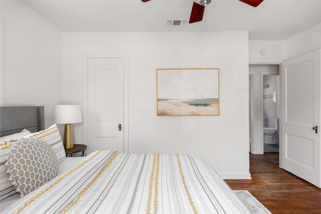 5306 Harmon Ave, Austin, TX 78751 - bedroom featuring wood finished floors and ceiling fan