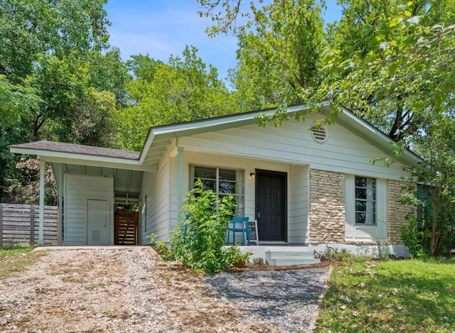 5206 Ledesma Rd, Austin, TX 78721 - ranch-style house featuring stone siding