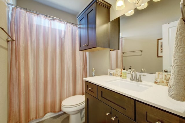 3808 Mattie St, Austin, TX 78723 - bathroom featuring toilet, vanity, and curtained shower