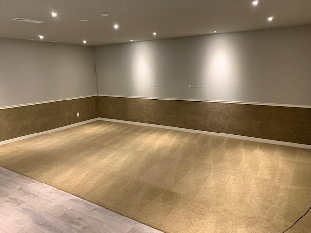 4102 Glendale Ln, Lago Vista, TX 78645 - carpeted spare room featuring recessed lighting and wainscoting