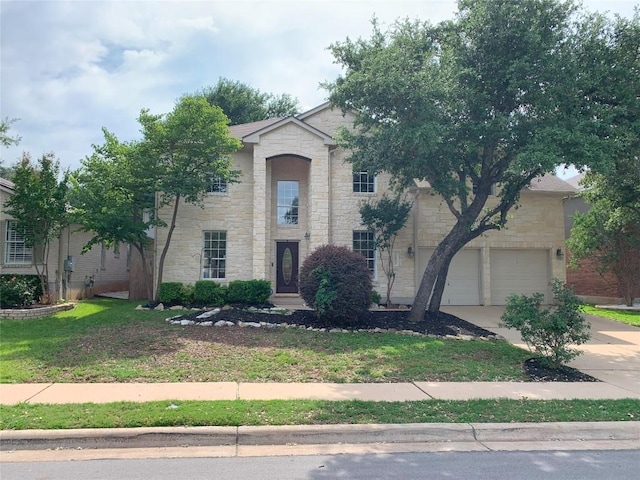 1813 Country Squire Dr, Cedar Park, TX 78613 - view of front of property featuring stone siding, concrete driveway, and a garage