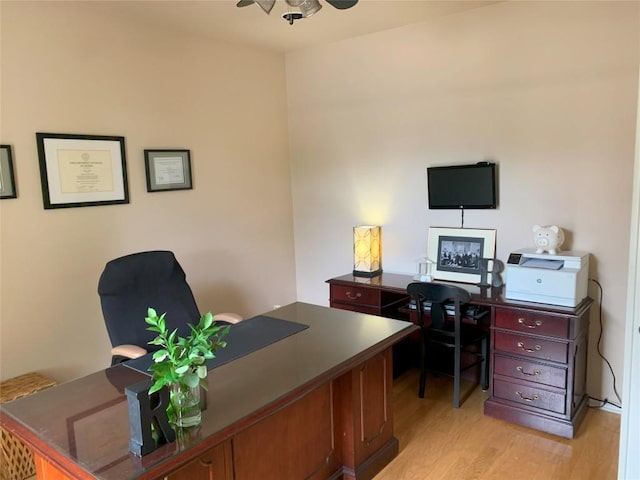 1813 Country Squire Dr, Cedar Park, TX 78613 - office featuring light wood-style flooring and ceiling fan