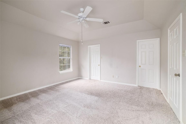 2509 Riddle Rd, Austin, TX 78748 - unfurnished bedroom with carpet, baseboards, lofted ceiling, and ceiling fan