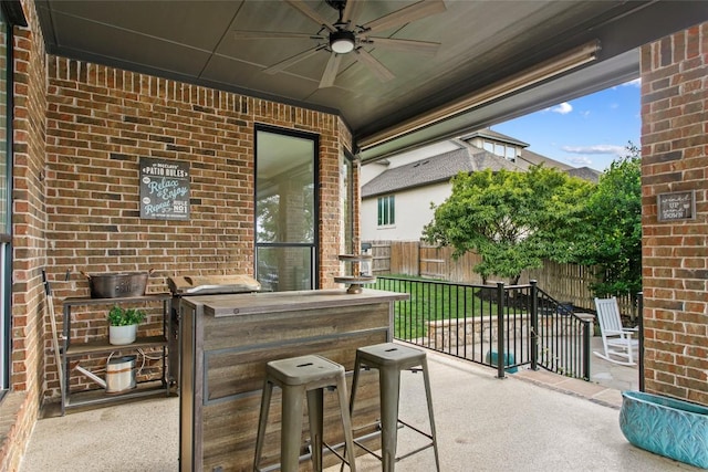 405 Mirafield Ln, Austin, TX 78737 - view of patio / terrace with a ceiling fan