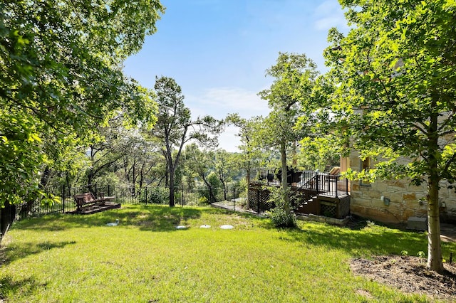 1607 The High Rd, Austin, TX 78746 - view of yard with a deck