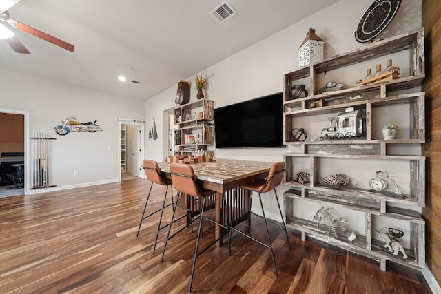 2329 Sandorna Ct, Leander, TX 78641 - dining room featuring ceiling fan and wood finished floors