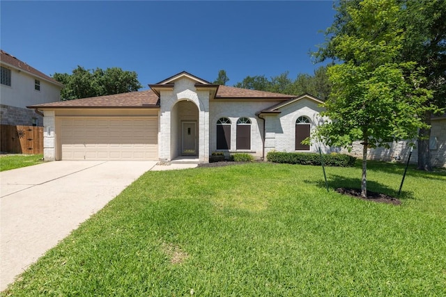 2803 Glenwood Trl, Cedar Park, TX 78613 - mediterranean / spanish home with a garage, concrete driveway, brick siding, and roof with shingles