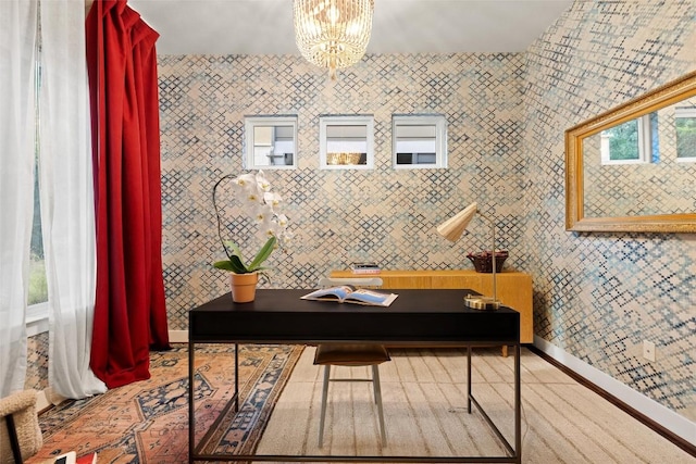 2807 Del Curto Rd Unit G, Austin, TX 78704 - office featuring a chandelier