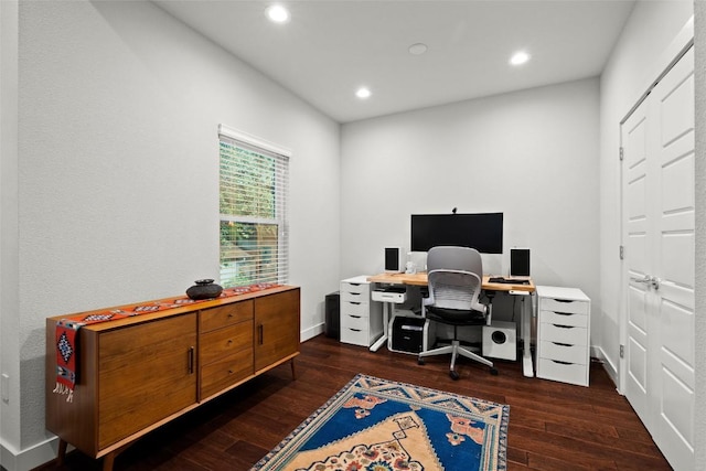 2807 Del Curto Rd Unit G, Austin, TX 78704 - office with wood-type flooring and recessed lighting