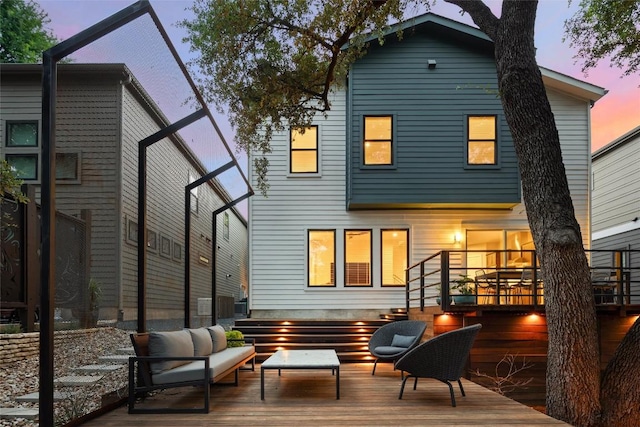 2807 Del Curto Rd Unit G, Austin, TX 78704 - back of property with an outdoor hangout area and a deck