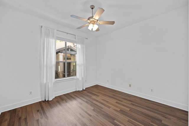 2216 Thornton Rd Unit 221, Austin, TX 78704 - empty room featuring baseboards, wood finished floors, and ceiling fan