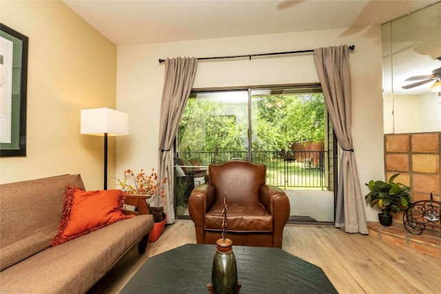 1135 Barton Hills Dr Unit 160, Austin, TX 78704 - living area featuring wood finished floors and a ceiling fan