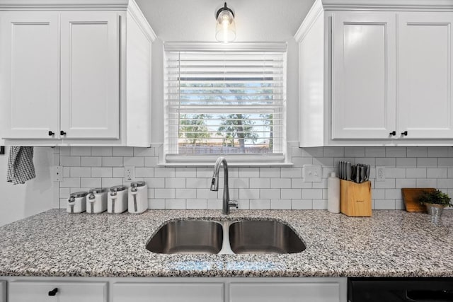 2545 Belle Hubbard Trl, Belton, TX 76513 - kitchen featuring a sink, white cabinetry, and decorative backsplash