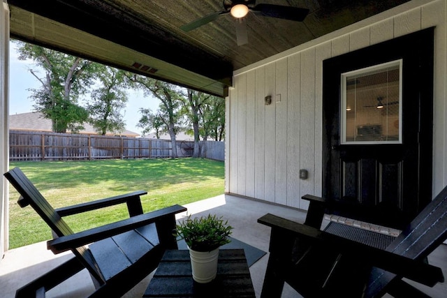 2545 Belle Hubbard Trl, Belton, TX 76513 - view of patio / terrace featuring a ceiling fan