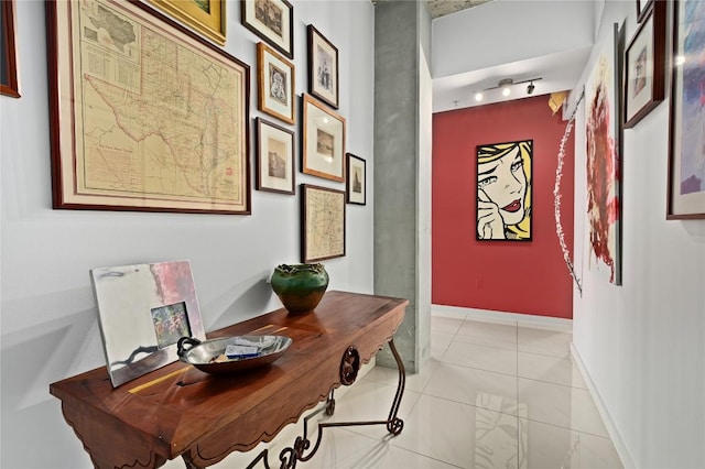 360 Nueces St Unit 3602, Austin, TX 78701 - hallway with light tile patterned flooring and baseboards