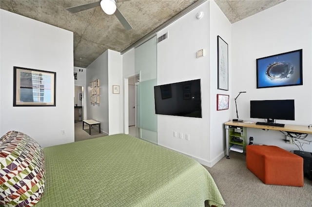 360 Nueces St Unit 3602, Austin, TX 78701 - bedroom with carpet and ceiling fan