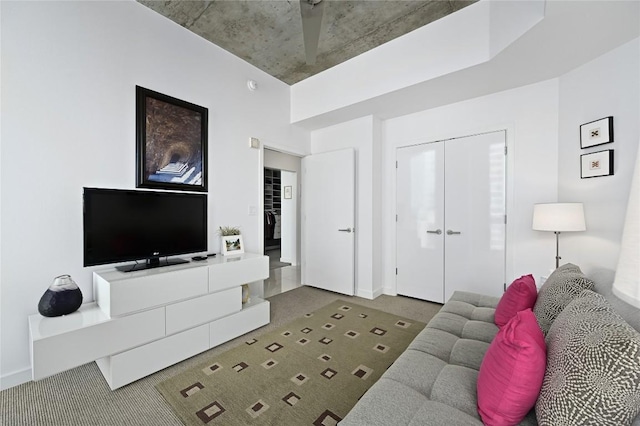 360 Nueces St Unit 3602, Austin, TX 78701 - carpeted living area featuring baseboards