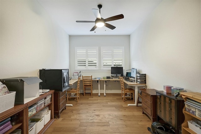 192 Call Dr, Austin, TX 78737 - office featuring light wood-style flooring and a ceiling fan