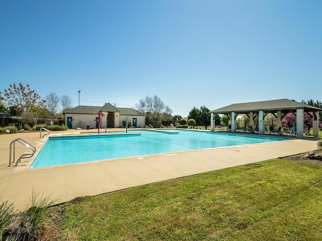 14 Verde Ranch Loop, Leander, TX 78641 - community pool featuring a gazebo and a yard