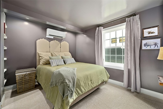 1712 Hartford Rd, Austin, TX 78703 - bedroom featuring a wall mounted AC, baseboards, and carpet floors