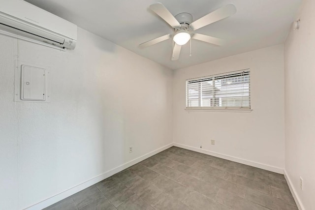 1840 Burton Dr Unit 102, Austin, TX 78741 - unfurnished room featuring a wall mounted AC, a ceiling fan, and baseboards