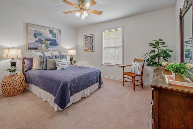 1110 County Road 439, Dime Box, TX 77853 - bedroom with light colored carpet and a ceiling fan