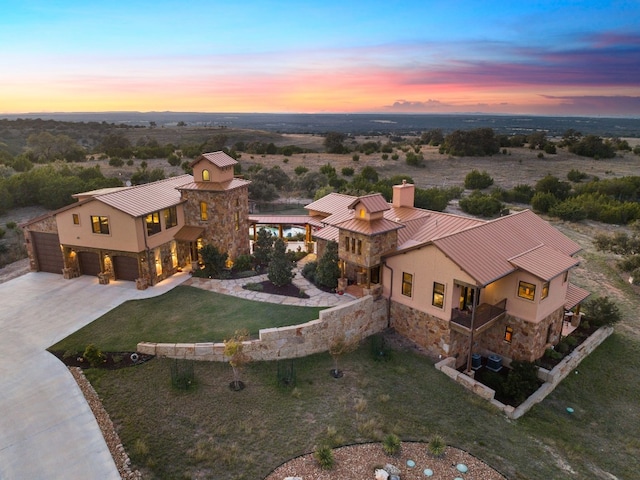 281 Cedar Mountain Dr, Marble Falls, TX 78654 - view of aerial view at dusk