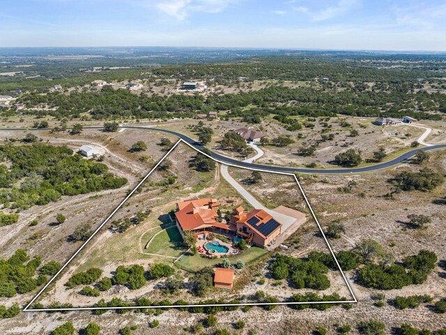 281 Cedar Mountain Dr, Marble Falls, TX 78654 - aerial overview of property's location featuring property parcel outlined