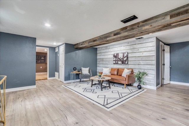 8204 Williamson Creek Dr, Austin, TX 78736 - sitting room with wood finished floors, baseboards, wood walls, and recessed lighting