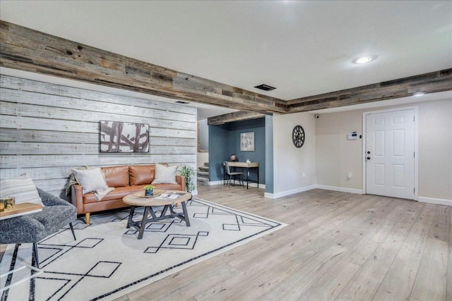 8204 Williamson Creek Dr, Austin, TX 78736 - living room with light wood-style flooring, baseboards, and recessed lighting