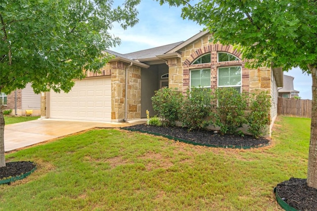 466 Sand Trl, New Braunfels, TX 78130 - single story home with stone siding, a garage, and driveway
