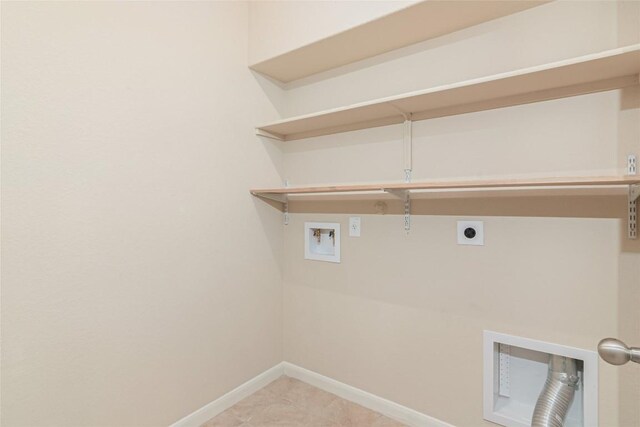 466 Sand Trl, New Braunfels, TX 78130 - washroom with electric dryer hookup, hookup for a washing machine, and baseboards