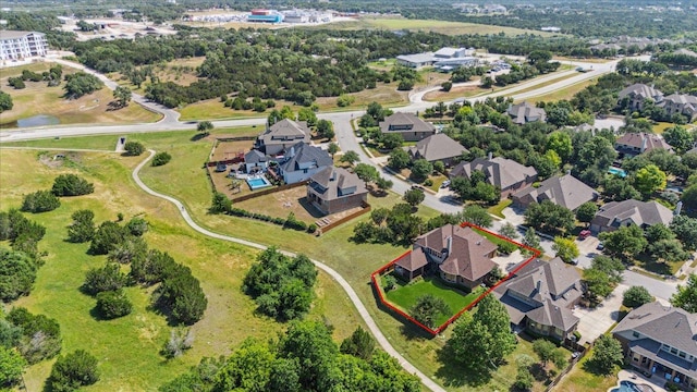 331 Littleton Dr, Austin, TX 78737 - aerial perspective of suburban area featuring property boundaries highlighted