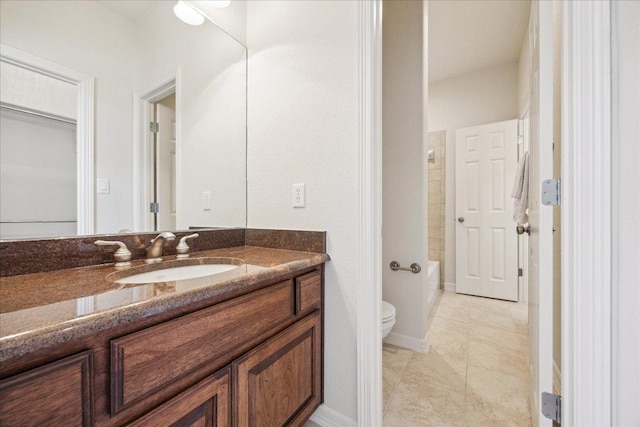 331 Littleton Dr, Austin, TX 78737 - bathroom featuring toilet, vanity, and tile patterned flooring