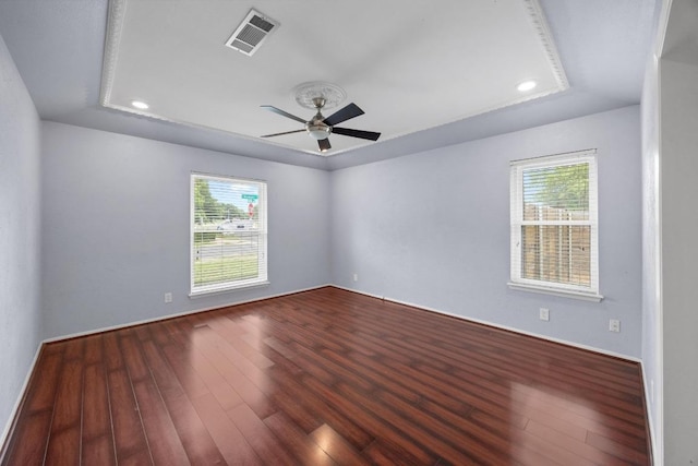 1301 S Meadows Dr, Austin, TX 78758 - unfurnished room with healthy amount of natural light, wood finished floors, ceiling fan, and recessed lighting