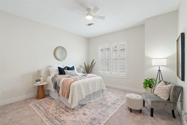 2520 Bluebonnet Ln Unit 58, Austin, TX 78704 - carpeted bedroom with baseboards and a ceiling fan