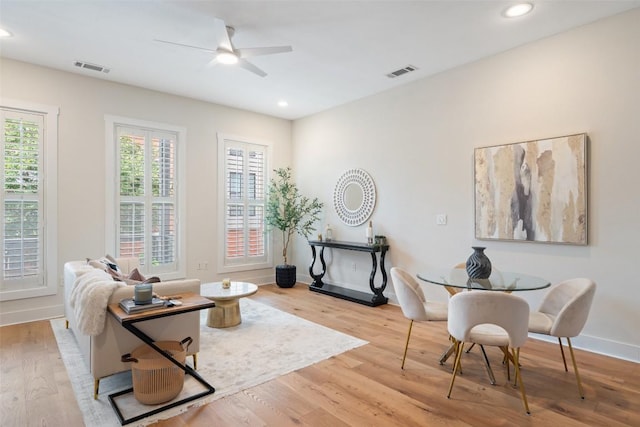 2520 Bluebonnet Ln Unit 58, Austin, TX 78704 - living room featuring healthy amount of natural light, a ceiling fan, wood finished floors, and recessed lighting