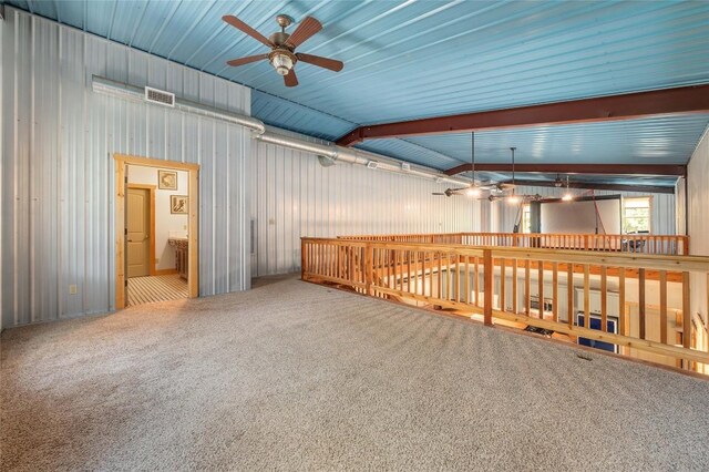 136 Red Fox Ln, Bastrop, TX 78602 - carpeted empty room featuring a ceiling fan